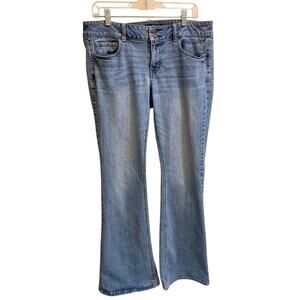 American Eagle AEO Jeans Women 12R Artist Bootcut Stretch Medium Wash